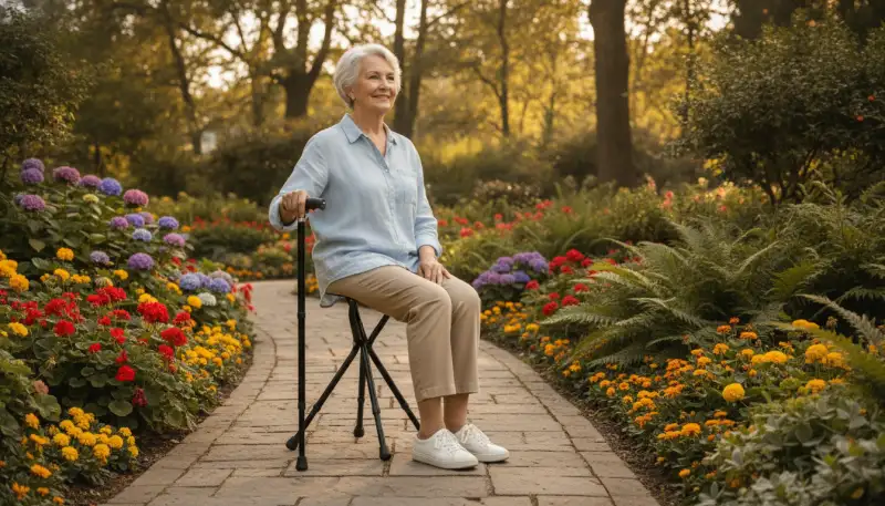 Gehstock mit Sitz: Clever kombiniert
